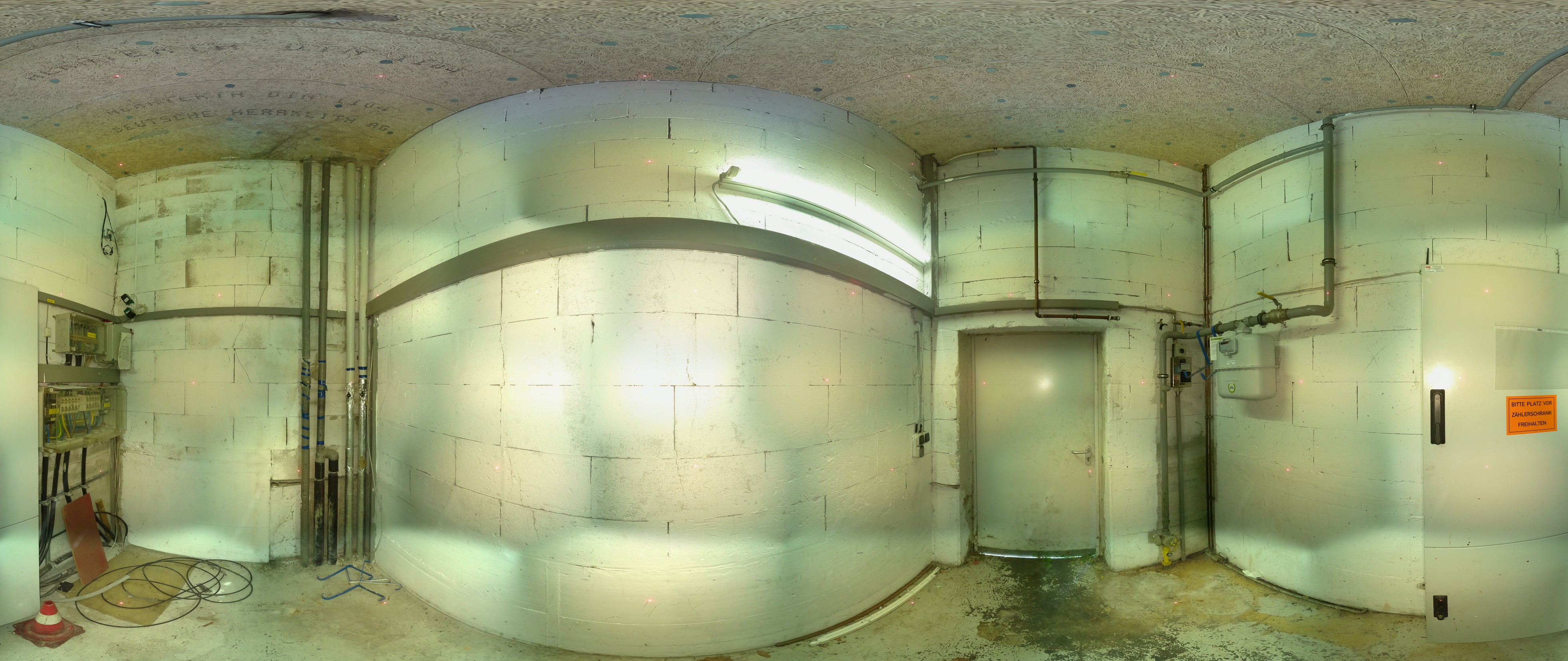 3D-Laserscan / 360°-Panorama eines technischen Raums